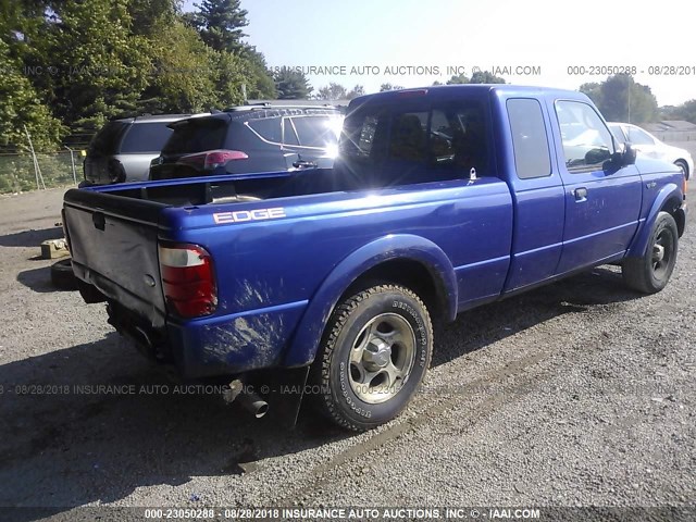 1FTYR44U84PB7071 - 2003 FORD RANGER EDGE SUPER CAB BLUE photo 4