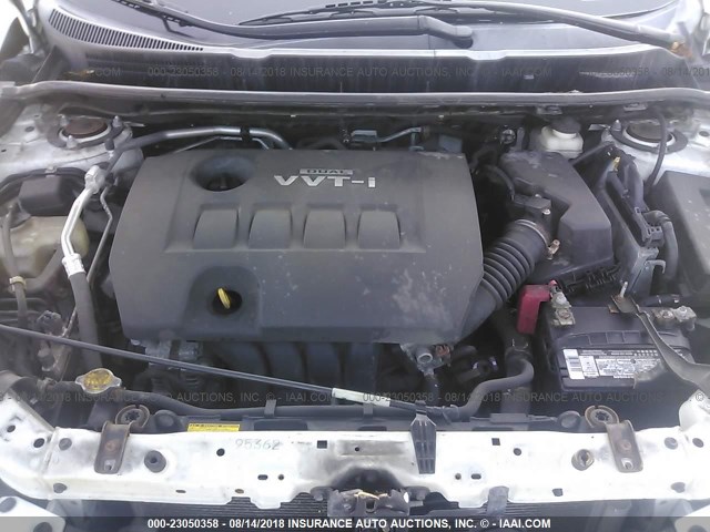 2T1KU4EE7AC369289 - 2010 TOYOTA COROLLA MATRIX  WHITE photo 10