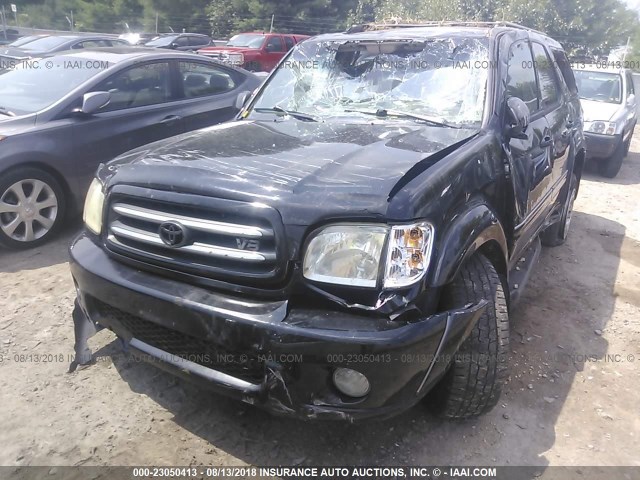 5TDBT48A63S189307 - 2003 TOYOTA SEQUOIA LIMITED BLACK photo 6