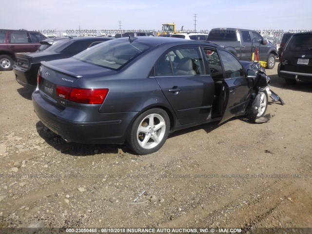 5NPEU46F59H454984 - 2009 HYUNDAI SONATA SE/LIMITED BLUE photo 4