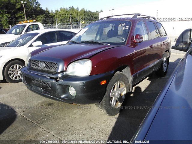 KM8SC73D22U152957 - 2002 HYUNDAI SANTA FE GLS/LX BURGUNDY photo 2