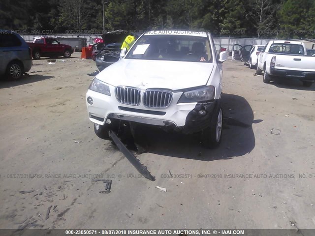 5UXWX9C53E0D15790 - 2014 BMW X3 XDRIVE28I WHITE photo 6