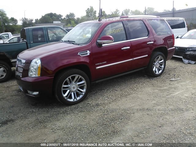 1GYS4DEF1DR208921 - 2013 CADILLAC ESCALADE PLATINUM MAROON photo 2