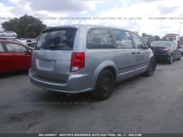 2C4RDGBG2FR643950 - 2015 DODGE GRAND CARAVAN SE SILVER photo 4