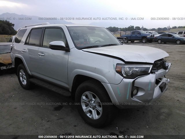 JTEBU5JR2G5375422 - 2016 TOYOTA 4RUNNER SR5 PREM/LTDL/TRAIL/TRD SILVER photo 1