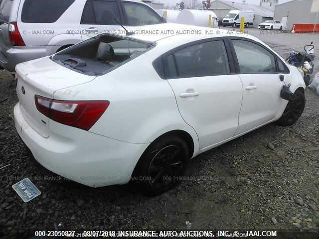 KNADM4A38D6211288 - 2013 KIA RIO LX WHITE photo 4