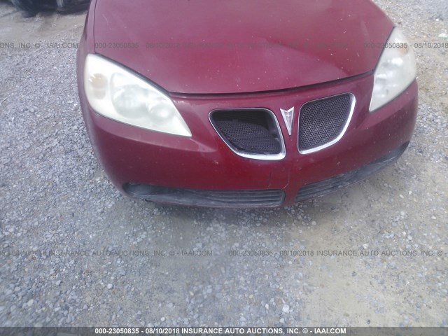 1G2ZF58B474187128 - 2007 PONTIAC G6 VALUE LEADER/BASE RED photo 6
