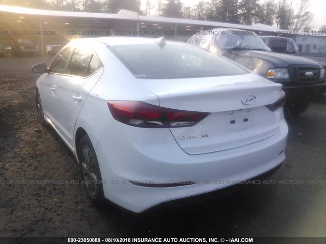 5NPD84LF3JH297366 - 2018 HYUNDAI ELANTRA SEL/VALUE/LIMITED WHITE photo 3