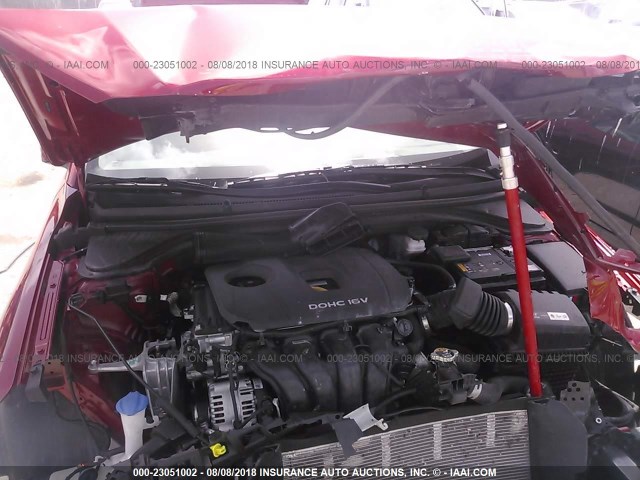 5NPD84LF2JH234419 - 2018 HYUNDAI ELANTRA SEL/VALUE/LIMITED RED photo 10