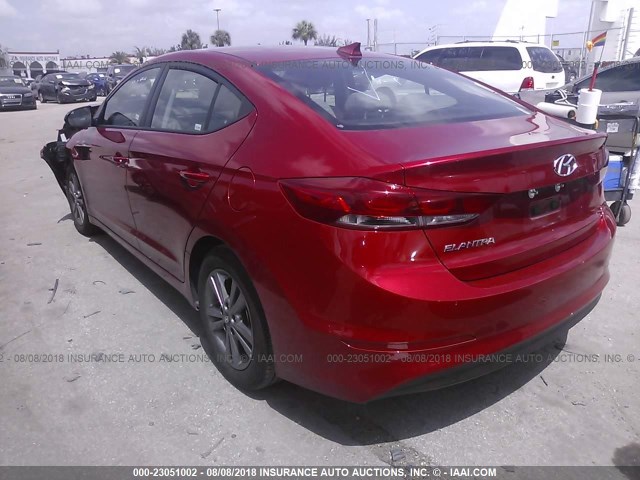 5NPD84LF2JH234419 - 2018 HYUNDAI ELANTRA SEL/VALUE/LIMITED RED photo 3