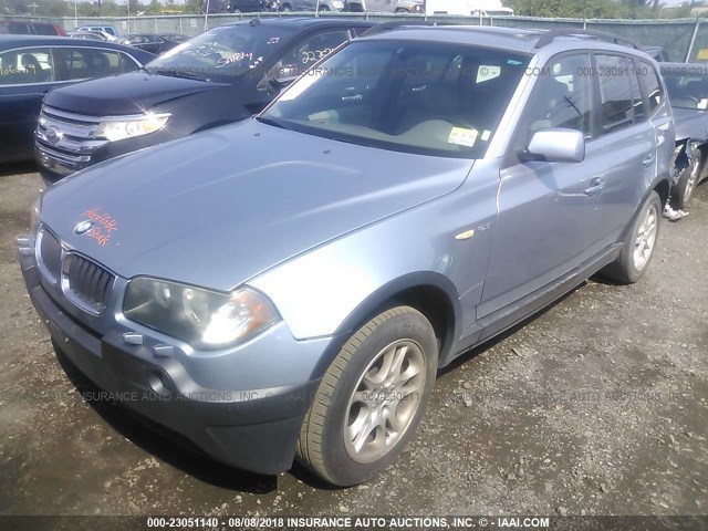 WBXPA73454WB24163 - 2004 BMW X3 2.5I Light Blue photo 2