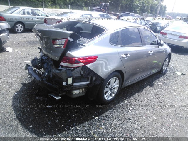 5XXGT4L31JG187087 - 2018 KIA OPTIMA LX/S GRAY photo 4