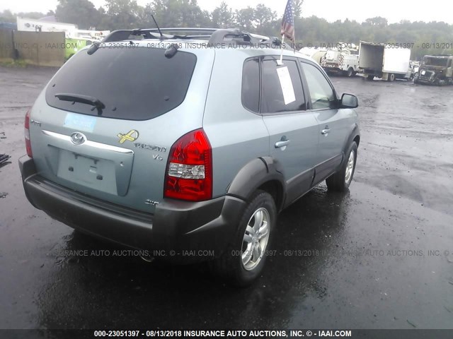 KM8JN72D16U462661 - 2006 HYUNDAI TUCSON GLS/LIMITED TEAL photo 4