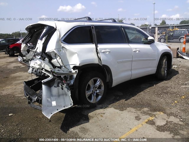 5TDDKRFH5FS134246 - 2015 TOYOTA HIGHLANDER LIMITED/LTD PLATINUM WHITE photo 4