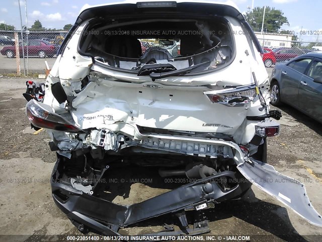 5TDDKRFH5FS134246 - 2015 TOYOTA HIGHLANDER LIMITED/LTD PLATINUM WHITE photo 6