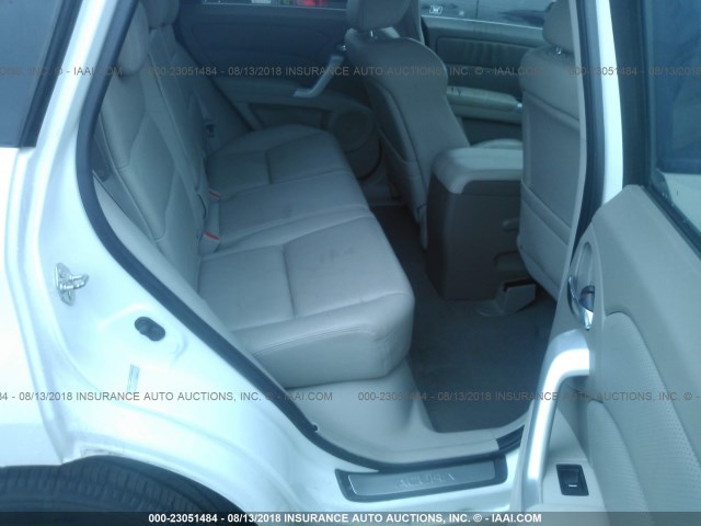 5J8TB185X7A015575 - 2007 ACURA RDX TECHNOLOGY WHITE photo 8