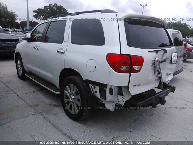 5TDZY67A78S013239 - 2008 TOYOTA SEQUOIA PLATINUM WHITE photo 3