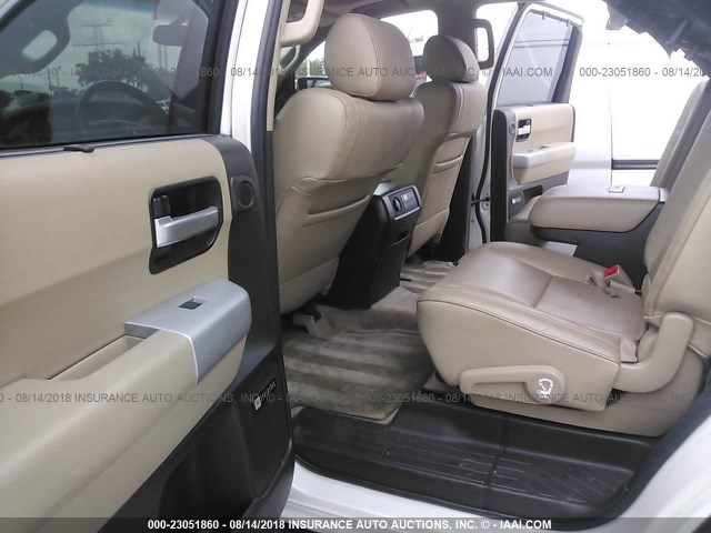 5TDZY67A78S013239 - 2008 TOYOTA SEQUOIA PLATINUM WHITE photo 8