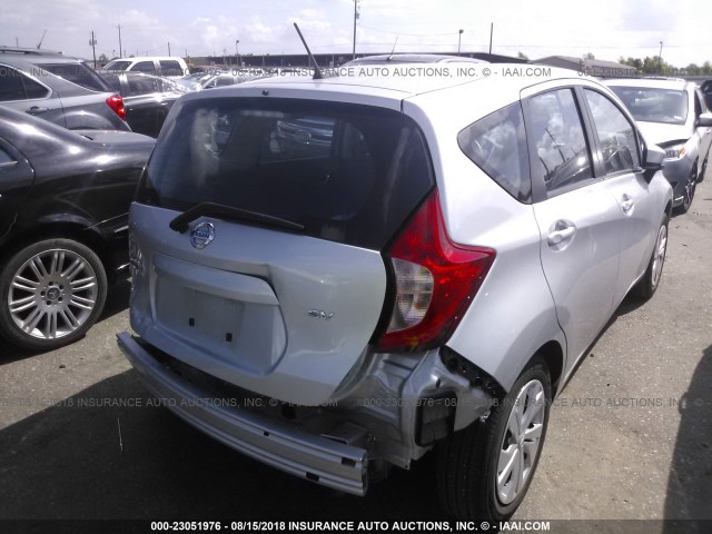 3N1CE2CP5HL358697 - 2017 NISSAN VERSA NOTE S/S PLUS/SV/SL/SR SILVER photo 4