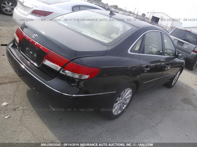 KMHFC46D99A360745 - 2009 HYUNDAI AZERA BLACK photo 4