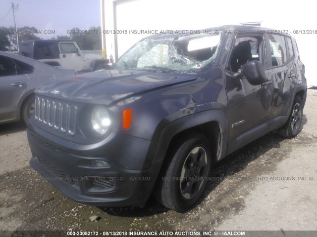 ZACCJAAT9GPD42463 - 2016 JEEP RENEGADE SPORT Մոխրագույն լուսանկար 2