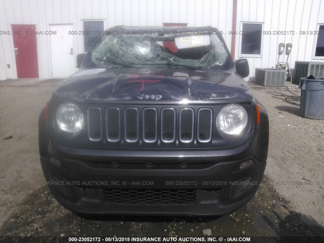 ZACCJAAT9GPD42463 - 2016 JEEP RENEGADE SPORT Մոխրագույն լուսանկար 6