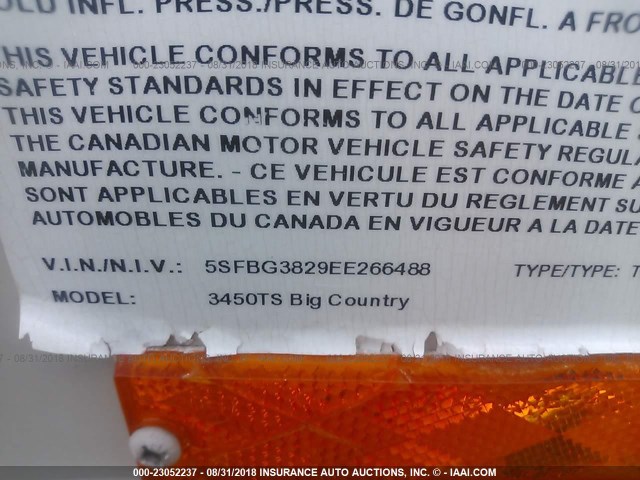 5SFBG3829EE266488 - 2014 HEARTLAND BIG3455RL  棕色 照片 9
