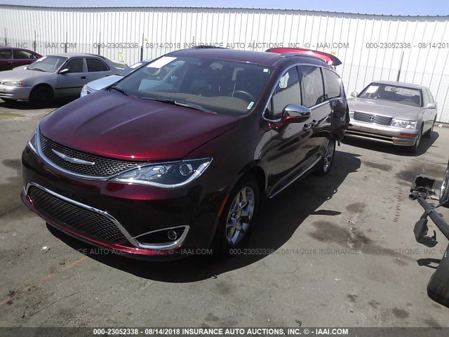 2C4RC1GG1HR528560 - 2017 CHRYSLER PACIFICA LIMITED RED photo 2