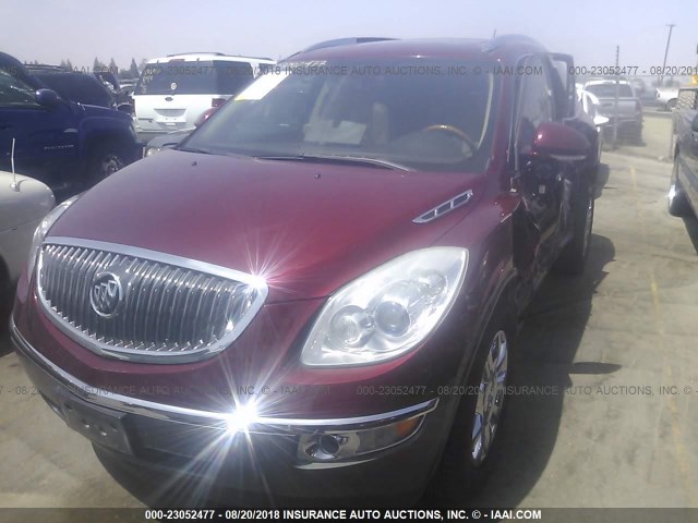 5GAKRCED9BJ312604 - 2011 BUICK ENCLAVE CXL RED photo 2