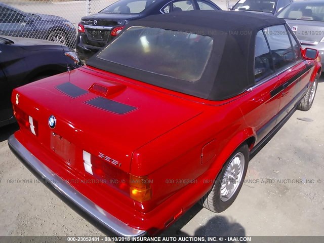 WBABB2300J8859132 - 1988 BMW 325 I AUTOMATIC RED photo 4