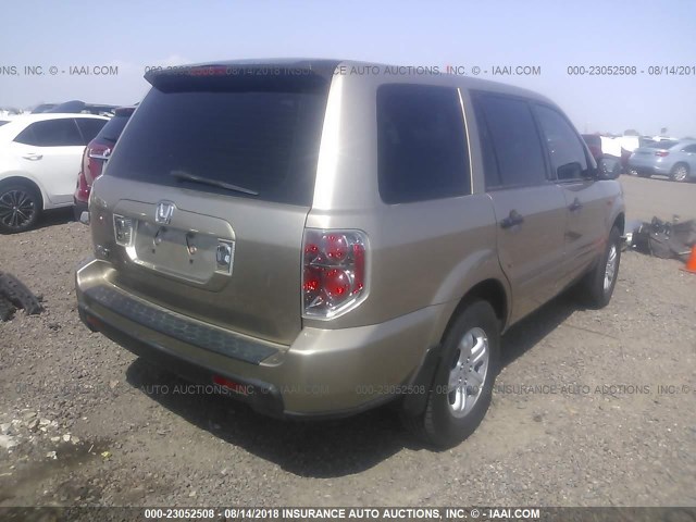 5FNYF281X7B002084 - 2007 HONDA PILOT LX Dark Brown photo 4