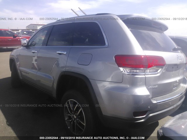1C4RJFBGXJC419040 - 2018 JEEP GRAND CHEROKEE LIMITED SILVER photo 3