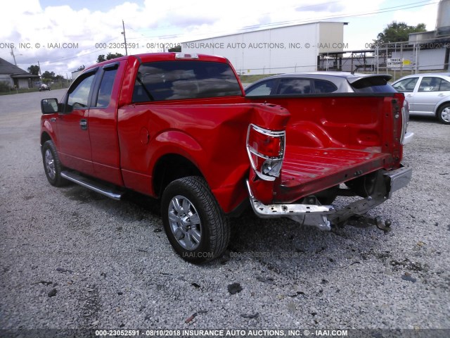 1FTFX1CF7BFC43901 - 2011 FORD F150 SUPER CAB RED photo 3