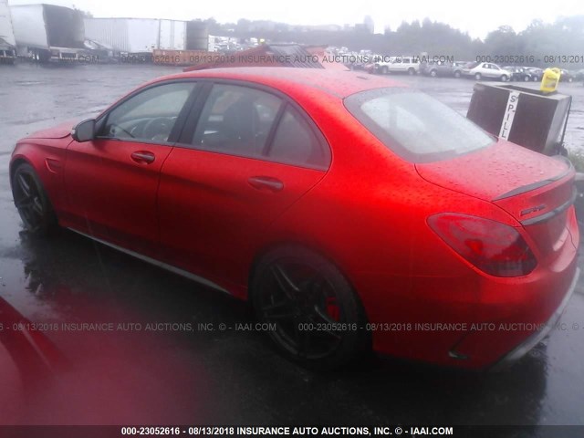 55SWF8HB1FU077952 - 2015 MERCEDES-BENZ C 63 AMG-S RED photo 3