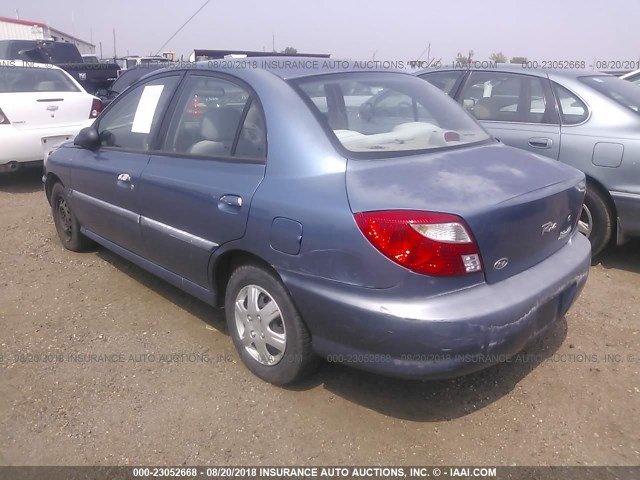 KNADC123316520873 - 2001 KIA RIO BLUE photo 3