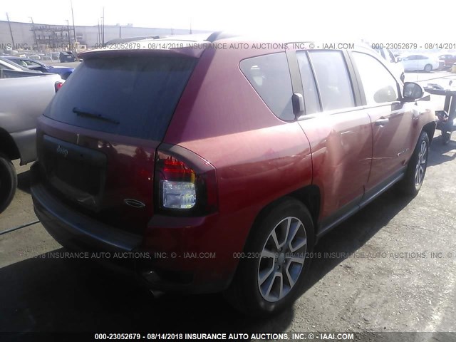 1C4NJCBA0GD777727 - 2016 JEEP COMPASS SPORT RED photo 4