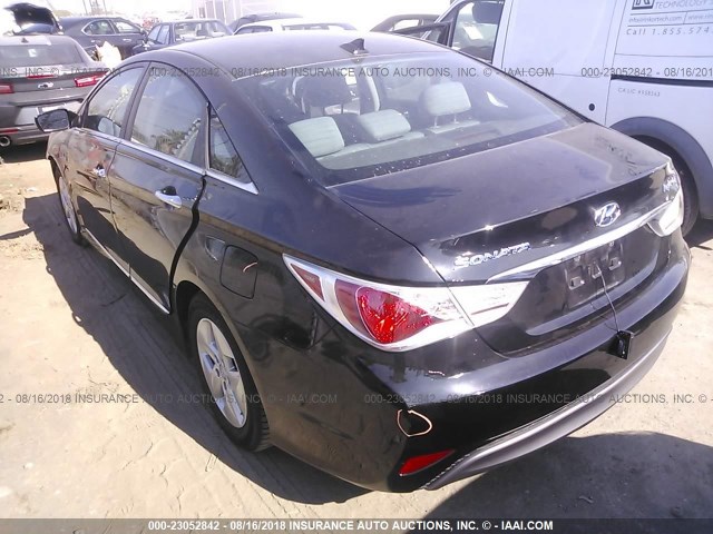 KMHEC4A49CA043803 - 2012 HYUNDAI SONATA HYBRID BLACK photo 3