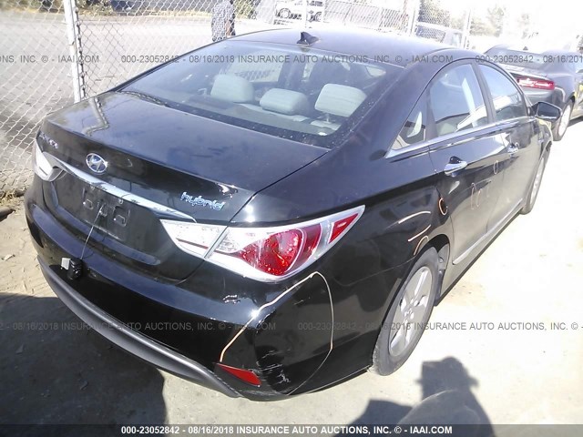 KMHEC4A49CA043803 - 2012 HYUNDAI SONATA HYBRID BLACK photo 4