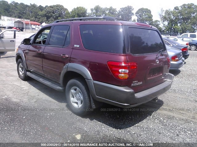 5TDZT34A83S194247 - 2003 TOYOTA SEQUOIA SR5 BURGUNDY photo 3