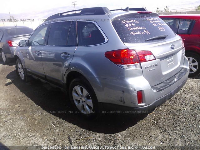 4S4BRBFC9B3401748 - 2011 SUBARU OUTBACK 2.5I PREMIUM SILVER photo 3