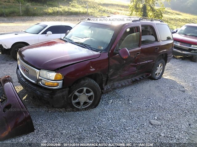 1GKEK63U23J200382 - 2003 GMC YUKON DENALI BURGUNDY photo 2