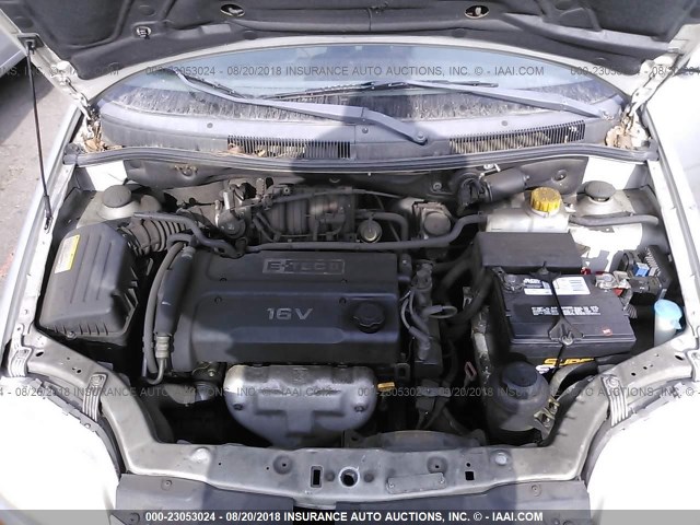 KL1TD62635B464084 - 2005 CHEVROLET AVEO LS GRAY photo 10