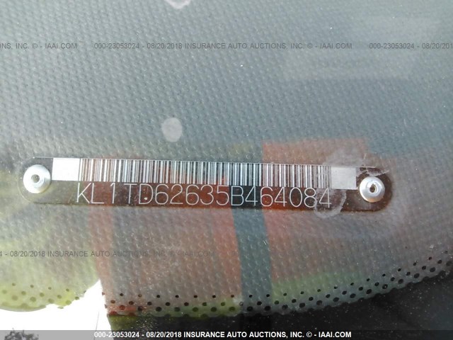 KL1TD62635B464084 - 2005 CHEVROLET AVEO LS GRAY photo 9