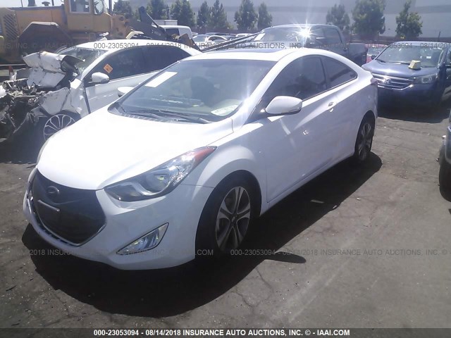 KMHDH6AE0DU003661 - 2013 HYUNDAI ELANTRA COUPE GS/SE WHITE photo 2