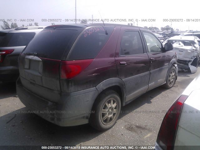 3G5DA03E02S579127 - 2002 BUICK RENDEZVOUS CX BURGUNDY photo 4