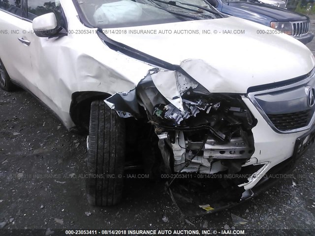 5FRYD4H47GB040155 - 2016 ACURA MDX TECHNOLOGY WHITE photo 6