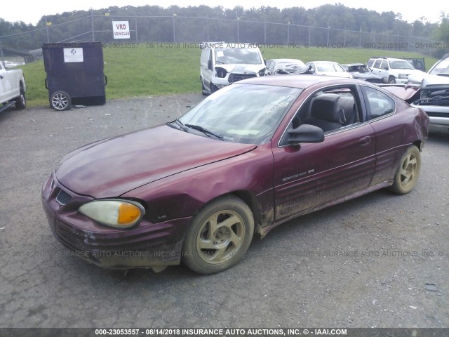 1G2NF12E41M595680 - 2001 PONTIAC GRAND AM SE1 MAROON photo 2