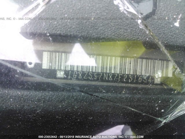 1G8ZS57N87F231634 - 2007 SATURN AURA XE GRAY photo 9