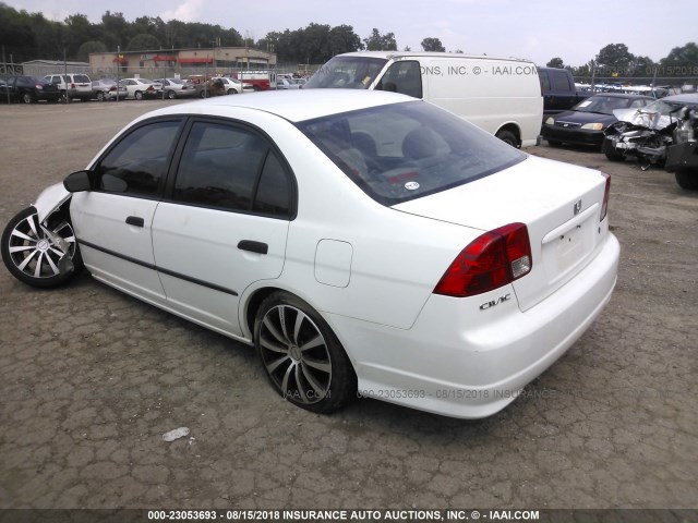 2HGES16344H599883 - 2004 HONDA CIVIC DX VP WHITE photo 3