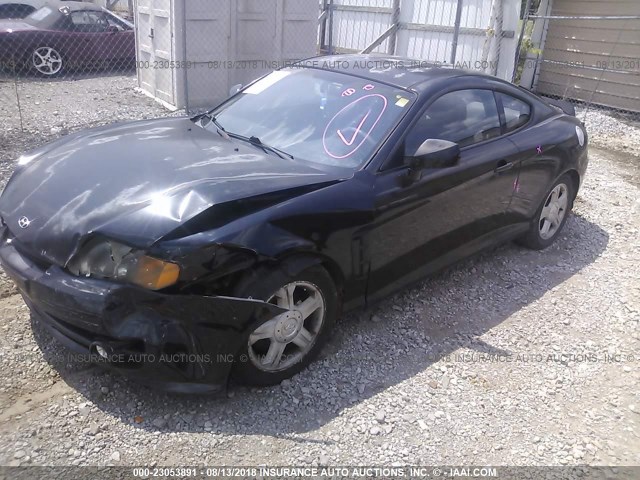 KMHHN65F53U019091 - 2003 HYUNDAI TIBURON GT BLACK photo 2